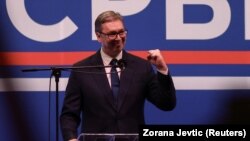 Predsednik Srbije Aleksandar Vučić, 12. april 2025.