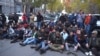 Armenia -- Members of the Armenian Revolutionary Federation block a street in Yerevan to demand Education Minister Arayik Harutiunian's resignation, December 3, 2019.