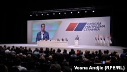 Predsednik Srpske napredne stranke (SNS) Aleksandar Vučić na sednici Generalnog odbora SNS, u Beogradu, 16. aprila 2019.