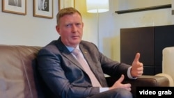 Ministrul Apărării din Letonia, Raivis Melnis, vorbind pentru RFE/RL, la Washington, 30 septembrie 2026.