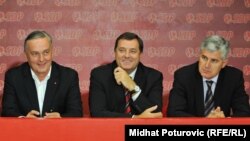 Lideri SDP-a, SNSD-a i HDZ-a BiH Zlatko Lagumdžija, Milorad Dodik i Dragan Čović, septembar 2011.