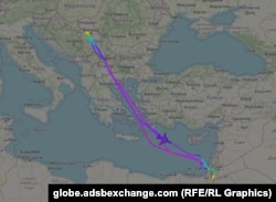 Prikaz jednog od letova teretnih aviona na relaciji Izrael-Srbija-Izrael, jun 2026.