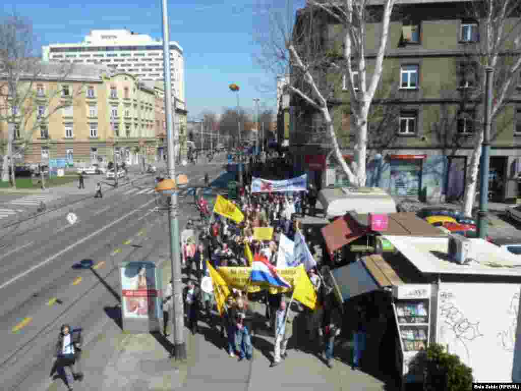 Prosvjed podrške kolegama u Večernjem listu, 25. ožujak 2011, fotografije Enis Zebić