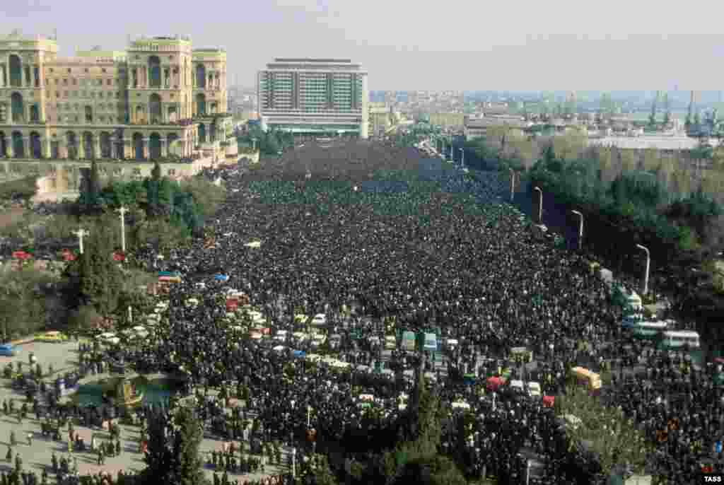 The funerals were a new focus for protest, attracting huge crowds.