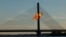A Russian jet-powered drone strikes a bridge spanning the Dnieper River in Kyiv on October 2.