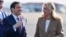 Iceland's foreign minister, Thorgerour Katrin Gunnarsdottir (right), welcomes US Secretary of State Marco Rubio at Keflavik Airport on October 6. 