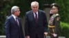 Armenia - President Serzh Sarkisian (L) greets his visiting Czech counterpart Milos Zeman in Yerevan, 8Jun2016.