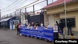 The protest near the Chinese Consulate in Almaty