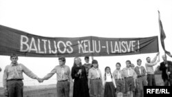 Lanțul uman din țările baltice, pe 23 august 1989, la comemorarea a 50 de ani de la semnarea pactului Molotov-Ribbentrop.