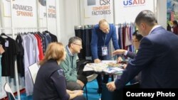 Стенд Кыргызстана на выставке Apparel Sourcing Paris. Париж, 14 февраля 2018 года.
