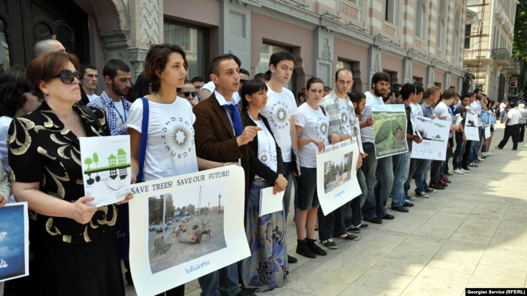 Молодежное крыло политической коалиции «Грузинская мечта» и некоторые другие молодежные организации выступили против массовой рубки деревьев в Тбилиси