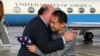 US Ambassador to Switzerland Edward T. McMullen, Jr. welcomes Princeton graduate student Xiyue Wang on arrival in Switzerland after his release from Iran on December 7.