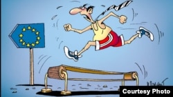 Moldovan cartoonist Alexandr Dimitrov's take on his country's efforts to pursue closer integration with the EU.