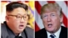 A composite file photo of North Korean leader Kim Jong Un (left) and U.S. President Donald Trump 