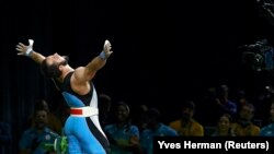 Олимпийский чемпион тяжелоатлет Ниджат Рахимов. Рио-де-Жанейро, 10 августа 2016 года.