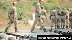 Nagorno Karabakh -- Soldiers and weapons at a Karabakh Armenian army unit, 28Oct2012.