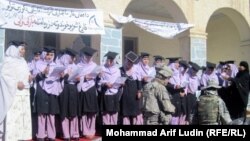 The graduation ceremony of 24 high-school women students in Paktia Province in 2010. 