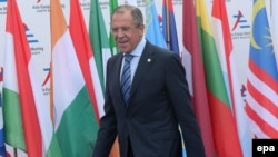 Russian Foreign Minister Sergey Lavrov at an Asia-Europe Meeting (ASEM) on October 16 in Milan