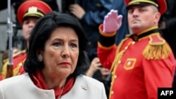 Salome Zurabișvili la o ceremonie de Ziua Independenței Georgiei, la 26 mai 2024, la Tbilisi.