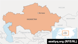 Астана на карте Казахстана.
