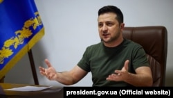 Ukrainian President Volodymyr Zelenskiy speaks during an online conference with representatives of both chambers and both parties of the U.S. Congress on March 5.