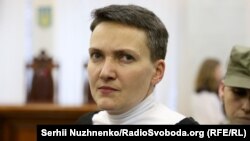 Надежда Савченко сотта апелляциялық сот отырысына қатысып отыр. Киев, 29 наурыз 2018 жыл.