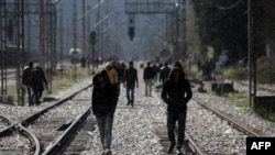 Мигранты и беженцы на границе Греции и Македонии, 4 марта 2016 год