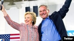 Hillary Clinton dhe Tim Kaine