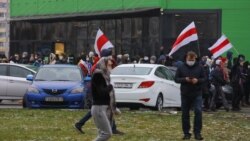 Марш у адным з раёнаў Менску 22 лістапада