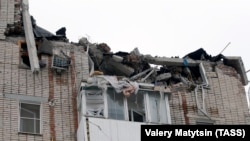 An explosion caused a partial collapse of an apartment building in the town of Shakhty on January 14.
