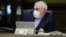 Iranian Foreign Minister Mohmmad Javad Zarif wears a protective mask during a cabinet meeting in Tehran on March 11. 