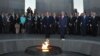 Armenia - President Serzh Sarkisian and French President François Hollande visit the Armenian Genocide memorial in Yerevan, 12May2014.