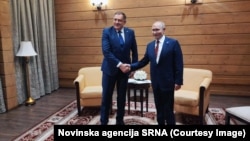 Milorad Dodik, bivši predsjednik RS-a, i Vladimir Putin, predsjednik Rusije prilikom susreta u Sočiju, 2. oktobra 2025.