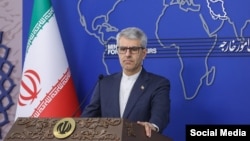 Iran - Iranian Foreign Ministry spokesman Esmaeil Baghaei at a news briefing in Tehran.