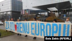 Prosvjed protiv strožijih kriterija primanja izbjeglica, foto: Enis Zebić