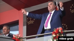 "The founder of peace and national unity of Tajikistan, the leader of the nation, President Emomali Rahmon."