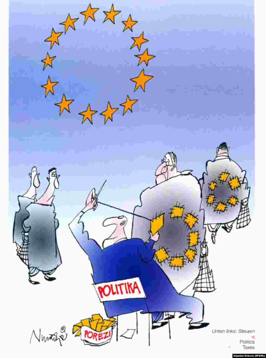 Autor karikature: Doko Ninković, foto: Zvjezdan Živković 