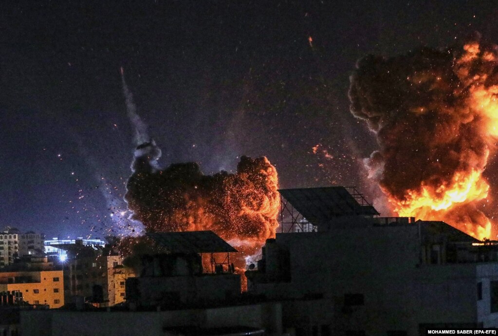 По израелскиот воздушен напад врз градот Газа, 18 мај 2021 година.