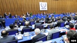 A file photo of an IAEA board of governors meeting in Vienna