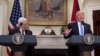 ԱՄՆ նախագահ Դոնալդ Թրամփն ու Պաղեստինի նախագահ Մահմուդ Աբբասը համտեղ ասուլիսի ժամանակ, 3-ը մայիսի, 2017թ.