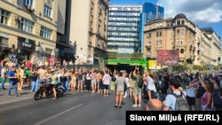 Blokada Terazijskog tunela u centru Beograda, 30. jun 2025. 
