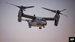 Një avion i ushtrisë amerikane i llojit Bell Boeing V-22 Osprey. Fotografi ilustruese nga arkivi. 