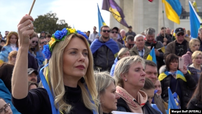 Акція на підтримку України напередодні четвертої річниці повномасштабного російського вторгнення, Вашингтон, США