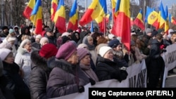 Protest antiguvernamental organizat de Partidul Socialiștilor în fața Președinției, Chișinău, 22 februarie 2025.