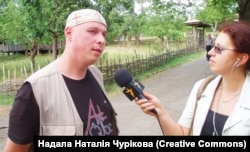 Наталія Чурікова під час одного з інтерв'ю у Грузії про НАТО, 2006 рік