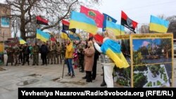 Після завершення автопробігу на майдані Волі відбувся мітинг, під час якого ветерани війни на Донбасі вшанували хвилиною мовчання своїх загиблих побратимів