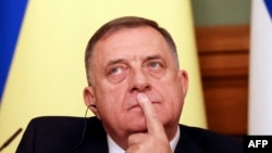 Milorad Dodik na pres-konferenciji sa ruskim šefom diplomatije Sergejom Lavrovom, Moskva, 9. septembra 2025.