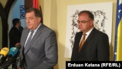 Milorad Dodik i Mladen Ivanić u Banjaluci 2. juna 2016.