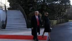 Дональд Трамп и Мелания Трамп покидают Белый дом накануне инаугурации Джо Байдена в Вашингтоне, США, 20 января 2021 года