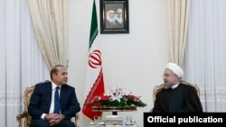 Iran - President Hassan Rouhani meets with Armenian Prime Minister Hovik Abrahamian, Tehran, 20Oct2014.